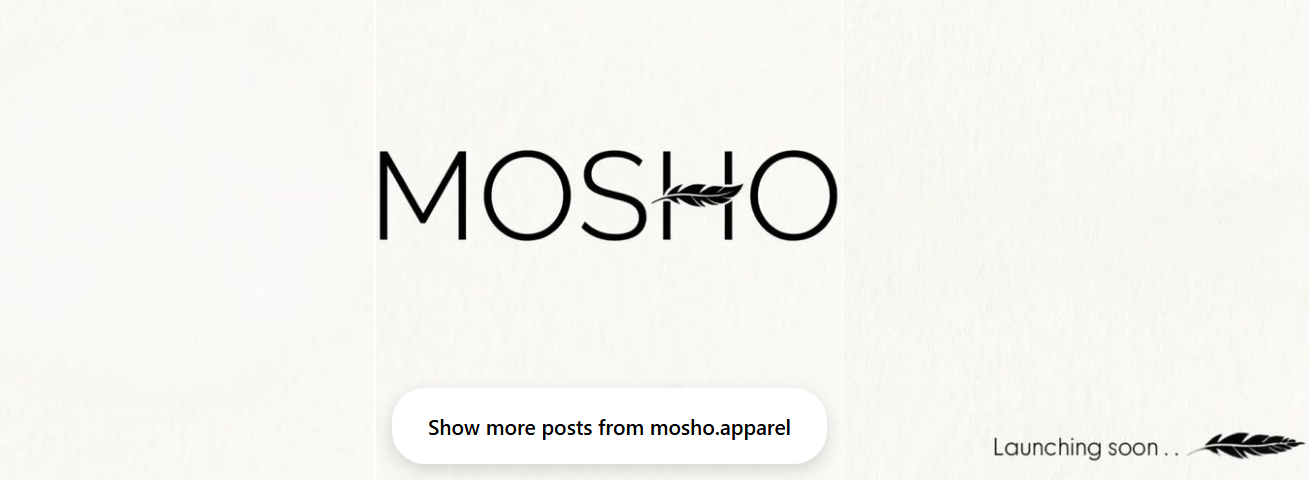 MOSHO apparel brand launch asset